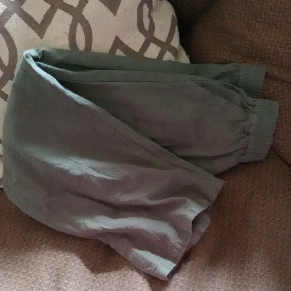 Nwot Casual Green Loose Cotton  Pants